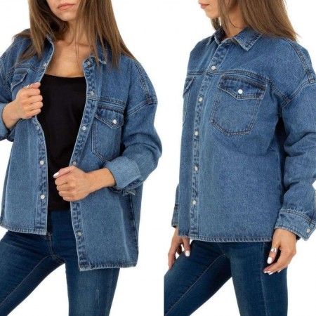 Giacca sexy blue jeans denim cappotto camicia giacchetto...