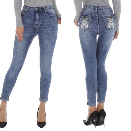 Jeans skinny con risvoltino slim fit effetto push up...